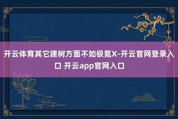 开云体育其它建树方面不如极氪X-开云官网登录入口 开云app官网入口